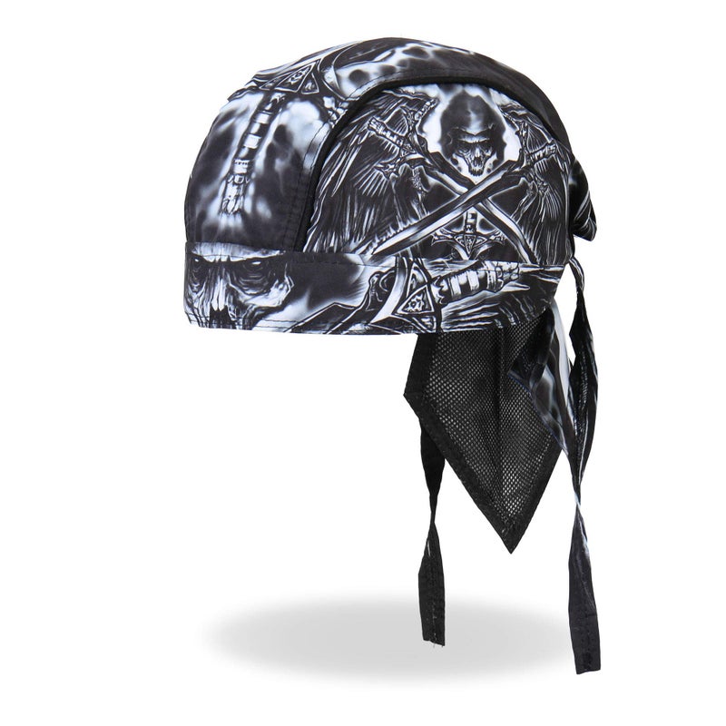 Hot Leathers 2284 Death Wings Head Wrap (Black, OSFM) - Image 1